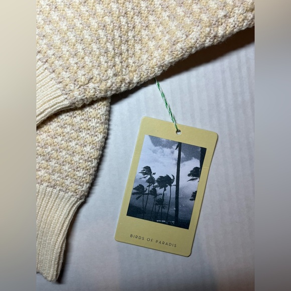 Trovata Birds Of Paradis NWT XS Parker Polo Sweater Antique White - Picture 7 of 10